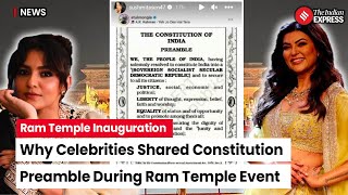 Sushmita Sen Joins Celebrities In Sharing Constitution Preamble During Ayodhya Event  Ram Mandir [upl. by Otrebron]