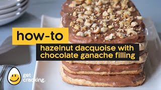 Hazelnut Dacquoise Recipe with Chocolate Ganache Filling [upl. by Joselyn]