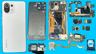 xiaomi 11 lite 5g ne disassembly  xiaomi mi 11 lite 5g teardown  back panel open [upl. by Aivatco]