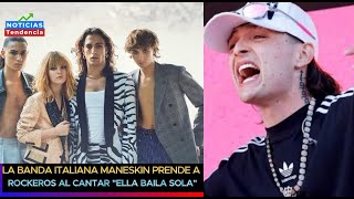 La banda italiana Maneskin prende a rockeros al cantar quotElla baila solaquot de Peso Pluma pesopluma [upl. by Katzir]