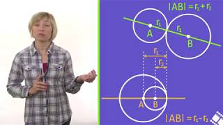 Wzajemne położenie dwóch okręgów [upl. by Eward]