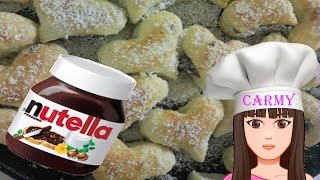 Ricetta cuoricini nutellosi Ricetta facile e veloce con pasta sfoglia e nutella di Carmy [upl. by Groh]