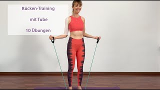 020 RückenTraining mit Tube  funktionelles Training Fokus oberer Rücken Zirkeltraining [upl. by Cutter]