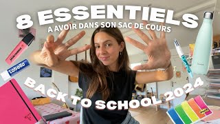 BACK TO SCHOOL 8 ESSENTIELS A AVOIR DANS SON SAC DE COURS ⭐️📓🎀🌺2024 CONSEILS POUR LE LYCÉE [upl. by Berthoud]