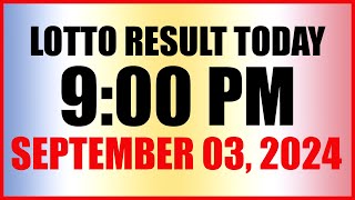 Lotto Result Today 9pm Draw September 3 2024 Swertres Ez2 Pcso [upl. by Saimerej725]