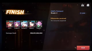 GrandChase Hell Furnace Knight Exam 2 336051 billion dmg Red Ranger Team CompJin T amp Veigas T [upl. by Nolur]