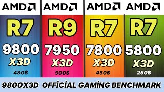 9800X3D VS 7800X3D VS İNTEL ULTRA 285K VS 5800X3D VS 9950X VS İ9 14900K VS 7950X GAMİNG BENCHMARK [upl. by Aineval858]