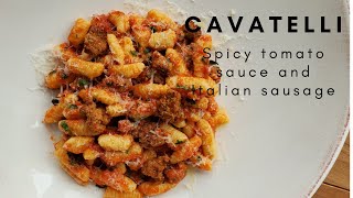 How to make ricotta cavatelli tomato sauce and Italian sausage  Play with your food  Ep1 [upl. by Ellehciram]