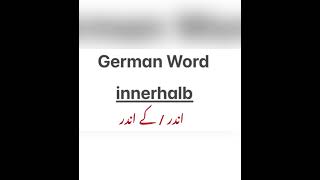 German Word Innerhalb in Urdu Hindi [upl. by Friedrich18]