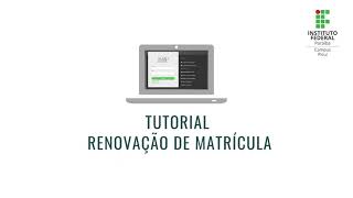 Tutorial  Renovação de Matrícula SUAP [upl. by Tommy]