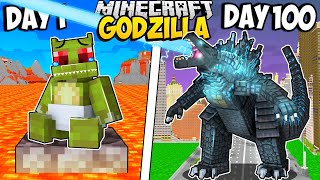 I Survived 100 Days as GODZILLA in Minecraft [upl. by Aurie]