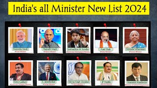 Indias all Cabinet Ministers New List 2024  Minister List 2024 [upl. by Fassold]