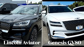 2022 Lincoln Aviator VS 2022 Genesis GV80 Comparison  Which One Do You Like Better [upl. by Anippesuig]