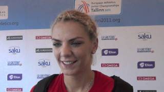 Ivona Dadic AUT after high jump 2nd event heptathlon [upl. by Atsyrc676]