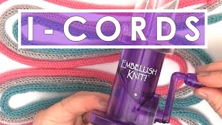 How to EMBELLISH KNIT ICORDS  Knitting Tools [upl. by Aerdnuahs]