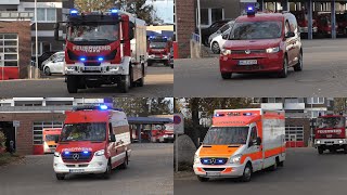 Neufahrzeuge Einsatzfahrten Feuerwehr und DRK Schneverdingen zur Abschlussübung [upl. by Calen]