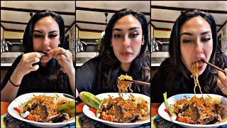 Zarina Anjoulie  Mukbang Mi Sedaap Burung Puyuh Goreng [upl. by Gnirol]