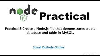 Create a Nodejs file that demonstrates create database and table in MySQL [upl. by Ennyleuqcaj]