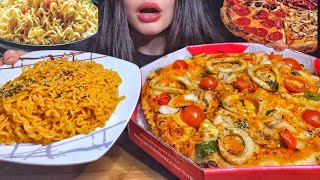 ASMR PIZZA  KOREAN NOODLES MUKBANG NO TALKING EATING FOOD [upl. by Kciwdahc]