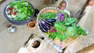 ঠাকুমার হাতের সেরা গ্রাম্য পদ্ধতিতে সকালের স্বাস্থকর খাবার  Grandmother famous morning breakfast [upl. by Eloc]