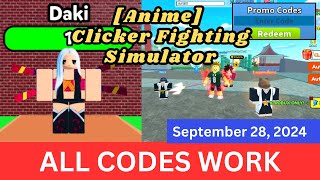 All Codes Work Anime Clicker Fighting Simulator ROBLOX September 28 2024 [upl. by Mcgruter]