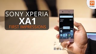 Sony Xperia XA1 First Look  Hands on  Launch  MWC 2017 [upl. by Ecadnarb]