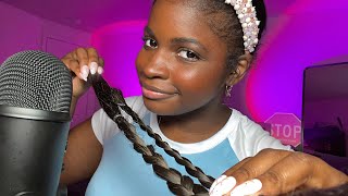 ASMR Braiding Your Hair Before Bed 💆🏾‍♀️ [upl. by Glendon]