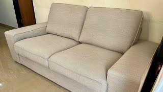 IKEA KIVIK Two seat Sofa Hillared Beige Color very comfy Unboxing [upl. by Barthelemy339]