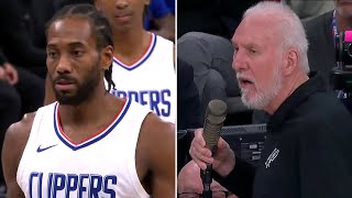 Gregg Popovich Tells Spurs Crowd to Stop Booing Kawhi Leonard [upl. by Yovonnda]