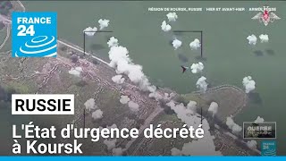 Russie  incursion ukrainienne lÉtat durgence décrété à Koursk • FRANCE 24 [upl. by Oilejor]