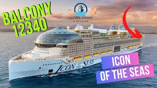 Large Balcony Room Tour amp Review  Icon of the Seas  Balcony 12340  Royal Caribbean  CRampR [upl. by Eedak]