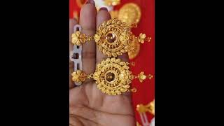 Sonar kaner gold earrings fenshi kaner gold goldjewellery jewellery wedding goldbali [upl. by Nesahc]