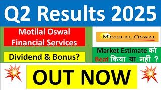 MOTILAL OSWAL FINANCIAL SERVICES Q2 results 2025  MOTILAL OSWAL FINANCIAL results today  MOTILAL [upl. by Hairahs]