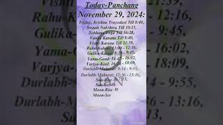 Toaday Panchang November 29 2024 [upl. by Nuahsad]