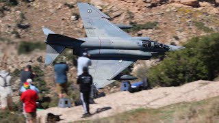 THE LEGENDARY F4 PHANTOMS FLYING LOW IN THE GREEK MACH LOOP  4K [upl. by Steinman]