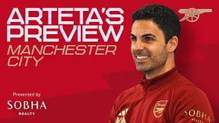 PRESS CONFERENCE  Mikel Arteta previews Man City  Title race team news Saka Martinelli and more [upl. by Ayidah]