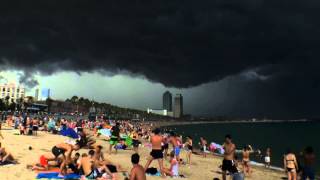 Timelapse Heavy weather incoming  Barcelona Beach Rolling Clouds [upl. by Burgwell]