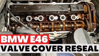 Smoking Engine fix How To Valve Cover Gasket 2001 BMW 330i E46 M54 [upl. by Collum591]