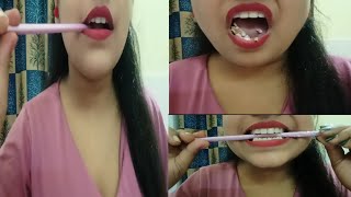 Pencil biting challenge ❤️  most requested video ❤️ [upl. by Aleel]