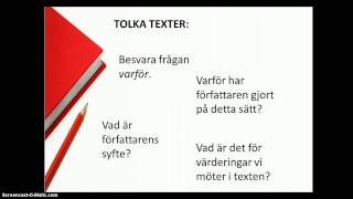 Textanalys  del 2 Svenska 3 [upl. by Dej]