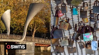 Campaign launched to remove lovelocks from bridge as they are a symbol of oppression  SWNS [upl. by Eelirrem455]