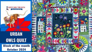 Urban Owls Block of the Month October 2024 [upl. by Kendyl389]