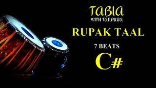 RUPAK TAAL 7 BEATS । TABLA । LOOP WITH TANPURA C SCALE [upl. by Marc111]