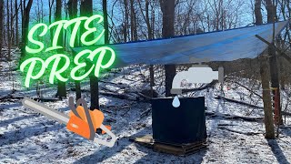 Gravity Tubing Sap Collection Pt 3 Site Prep and Setting the Tank [upl. by Garling]