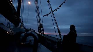 Capstan Shanty Ye Banished Privateers cover on board a tall ship at night [upl. by Haianeb]