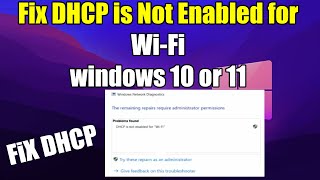 How to Fix DHCP is Not Enabled for WiFi in Windows 10 or 11 [upl. by Hazard]