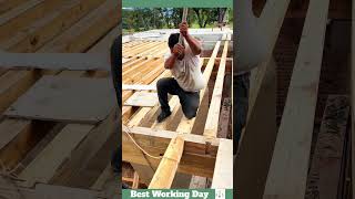 Best working day 1929 The process of building a wooden roof [upl. by Melinde]