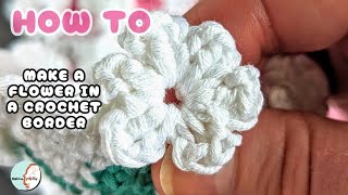 Crochet Tutorial How to make a flower within a crochet border  A Beautiful Finish for accessories [upl. by Morez95]