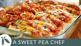 Shredded Chicken Enchiladas  A Sweet Pea Chef [upl. by Llehsyt]