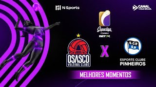 OSASCO SÃO CRISTÓVÃO SAÚDE 3 X 0 PINHEIROS  COMPACTO  SUPERLIGA FEMININA 202324 [upl. by Cyna]